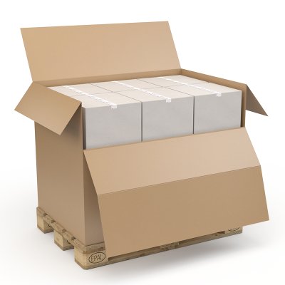 Pallecontainer åpnet brun