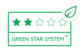 Et 2-stjerners "Green Star System Packaging"-klassifisert produkt betyr at det er laget av totalt 50-99 % resirkulert (PIR+PCR) eller fornybart materiale, er REACH-kompatibelt, men ikke teknisk resirkulerbart.